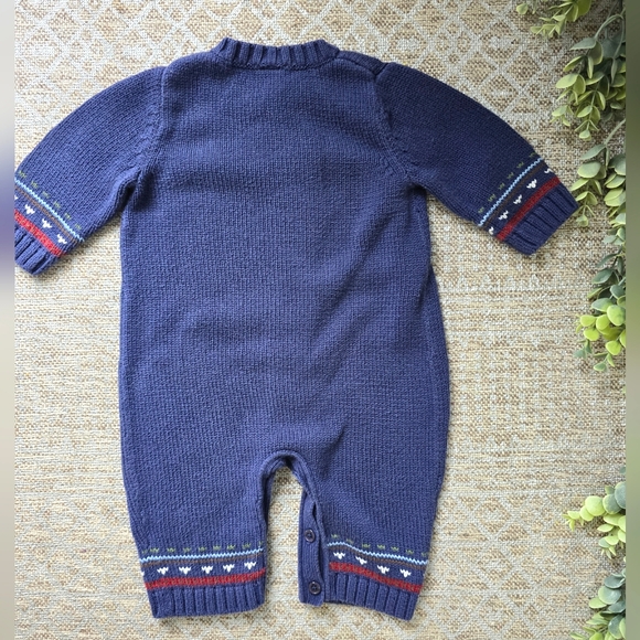 Navy Sweater Baby one-piece | 6 months | Jaquard Design - Picture 6 of 8
